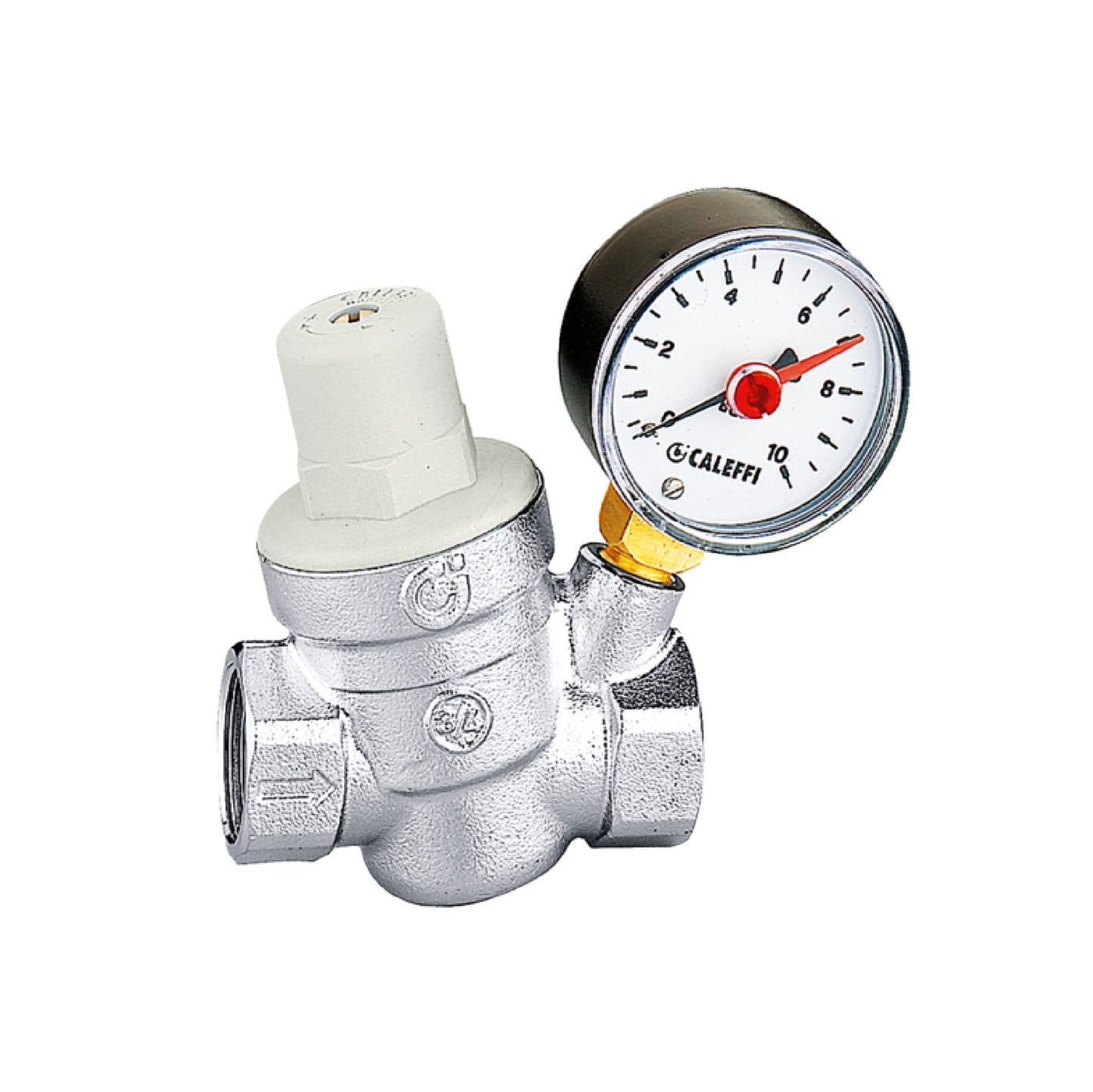 Caleffi Inclined Pressure Reducing Valve with Pressure Gauge