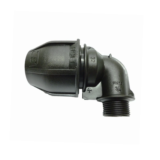 Fish PP Compression Male Elbow 90deg